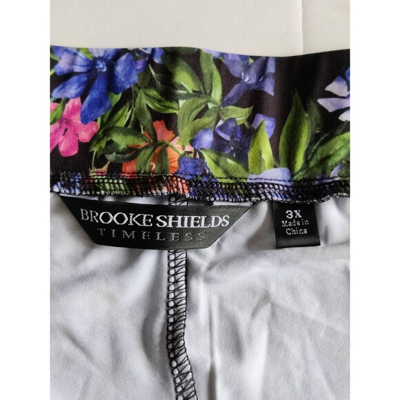 BROOKE SHIELDS‎ Timeless Flat Front Wide-Leg Pants Summer Bouquet 3X NEW A350165 - Picture 8 of 10